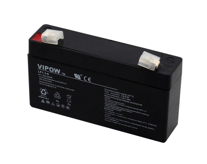 akumulator żelowy AGM Vipow 6V 1,3Ah