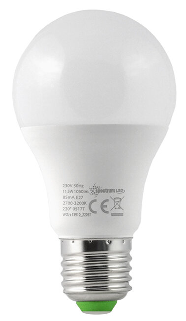 Żarówka LED 11,5W E27 BAŃKA CIEPŁA SPECTRUM WOJ13910