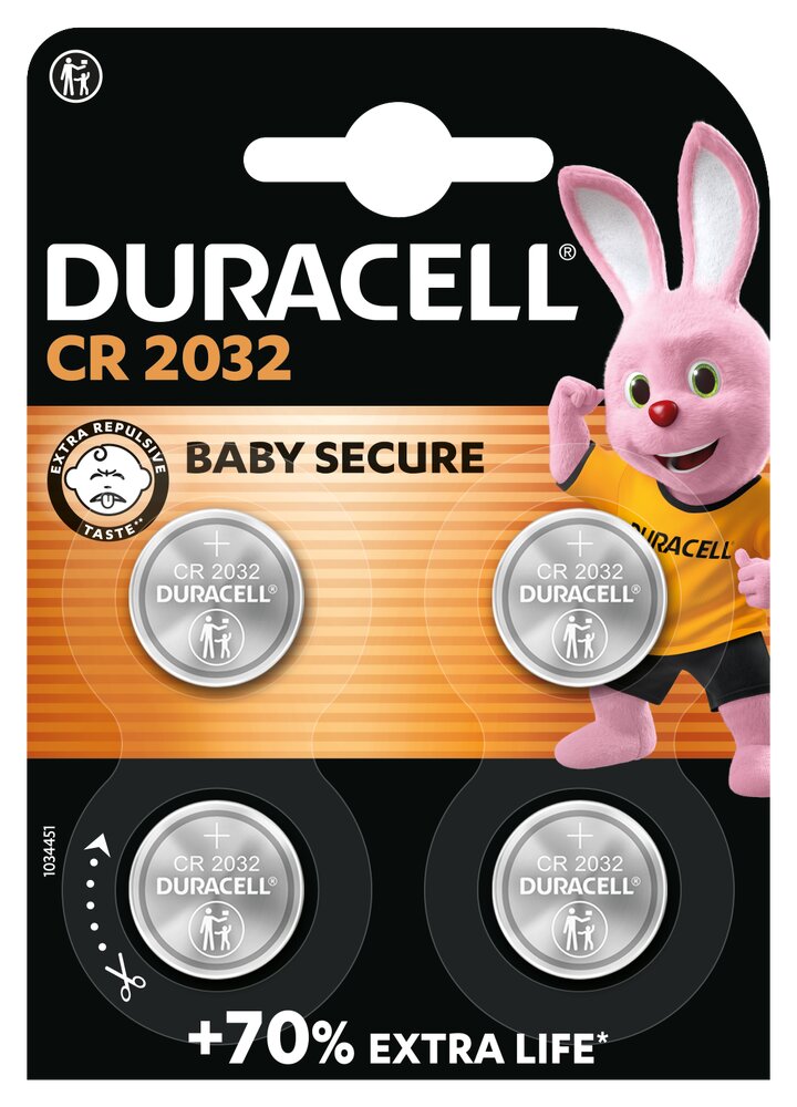 CR2032 4BL DURACELL 3V DL2032