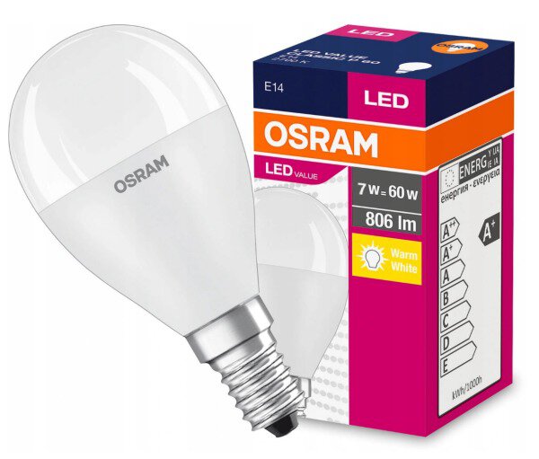 Żarówka LED 7W E14 Kulka Osram Ciepła 2700K