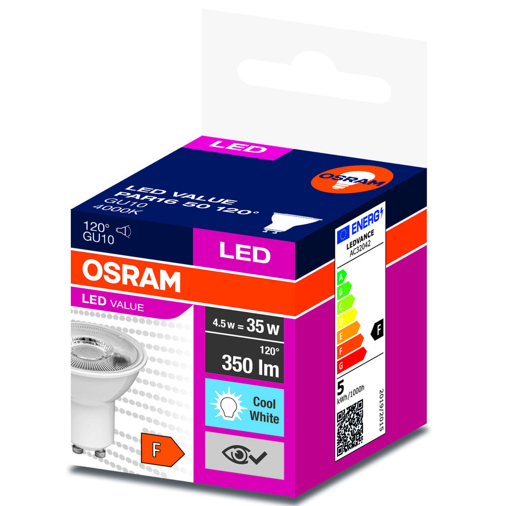 Żarówka LED 4,5W GU10 Osram Naturalna 4000k 120°