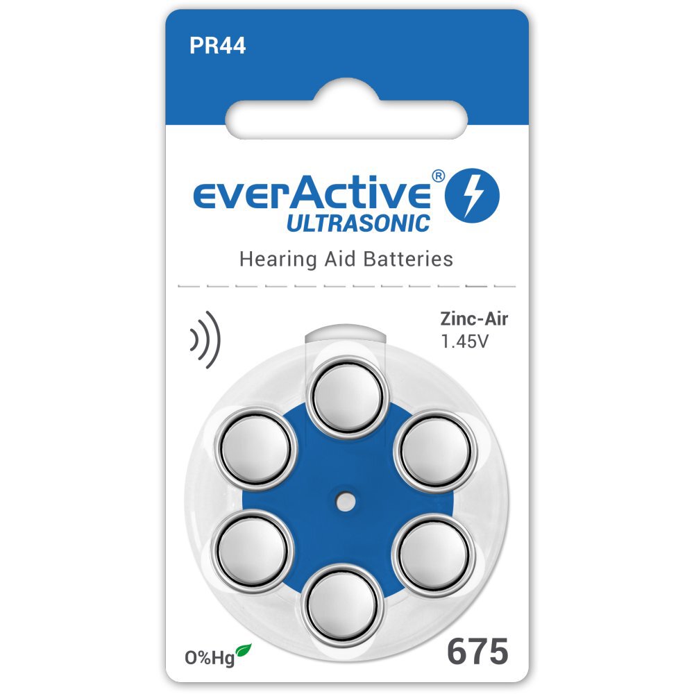Baterie do aparatów słuchowych everActive Ultrasonic 675 6 szt.