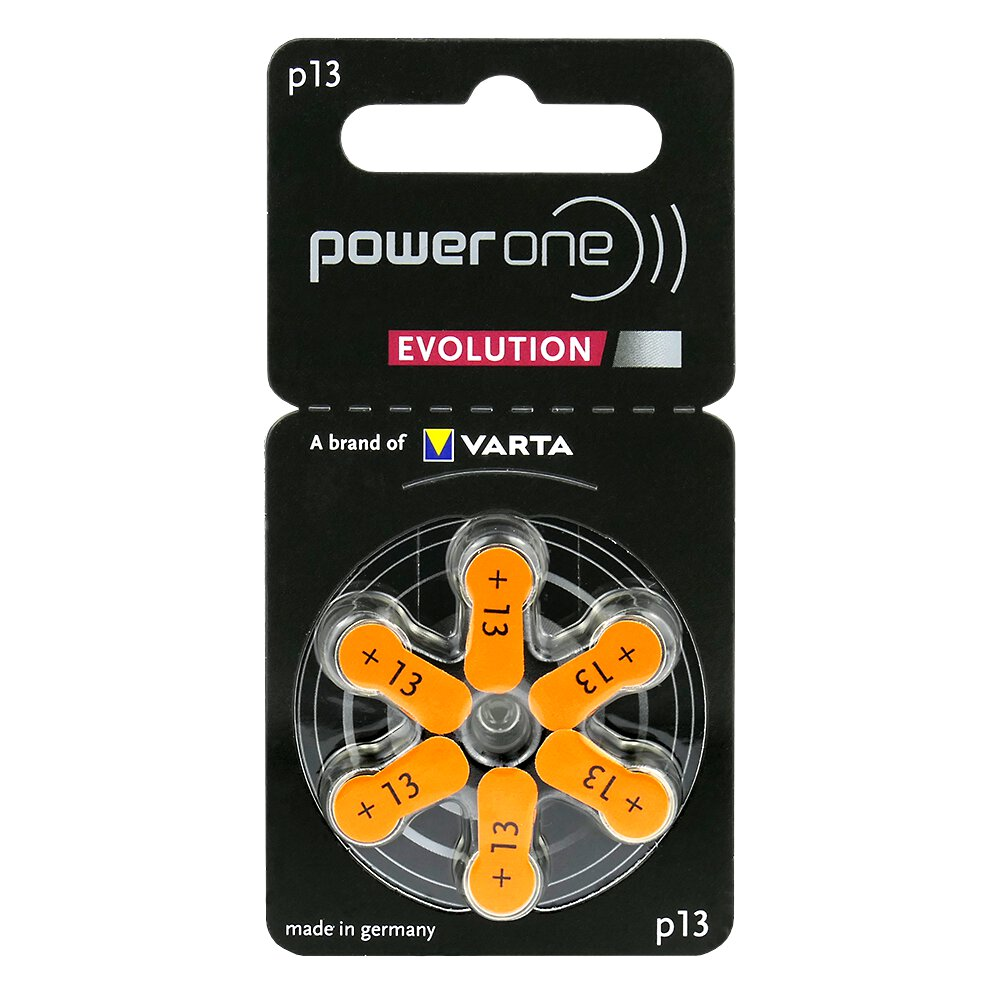 Baterie do aparatów słuchowych Power One Evolution 13 6 szt.