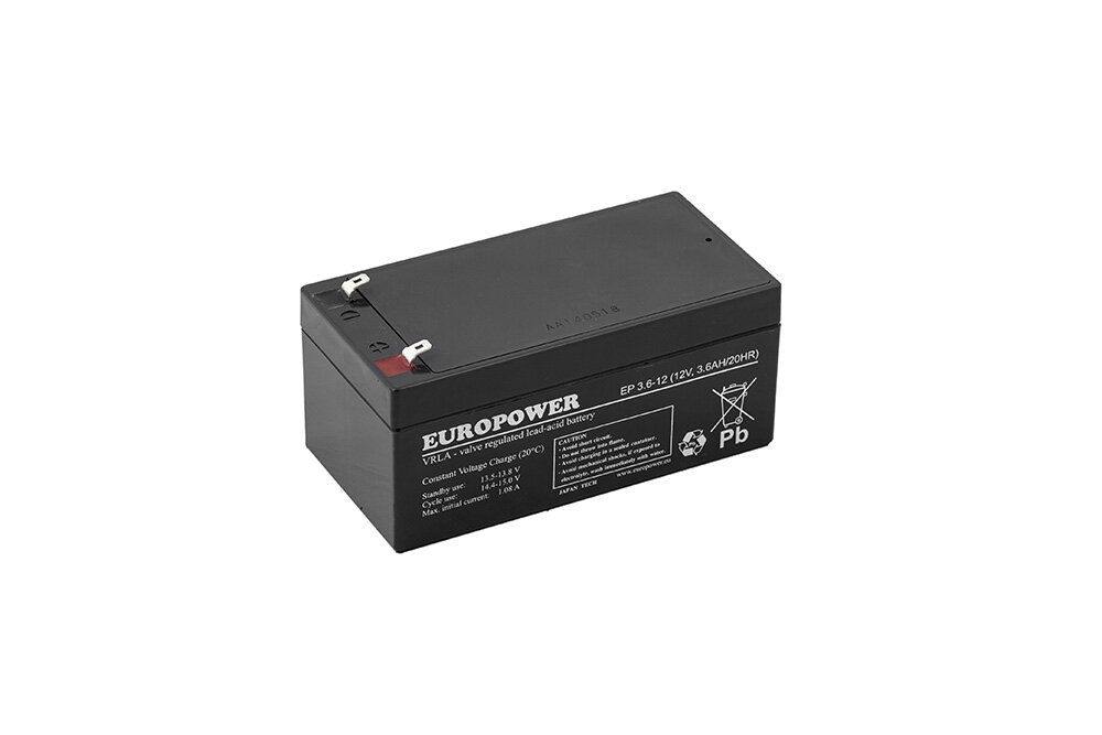 akumulator żelowy AGM EUROPOWER EP 12V 3,6Ah