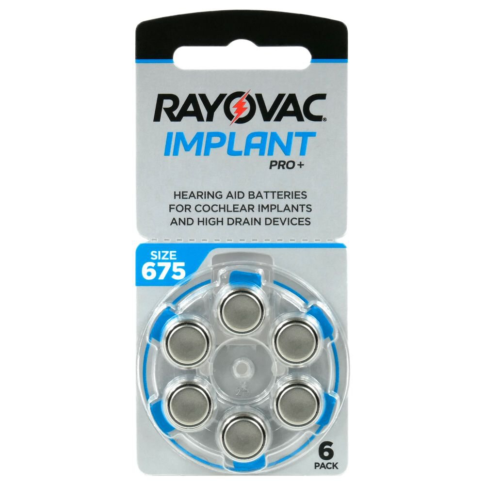 Baterie do aparatów słuchowych Rayovac Implant Pro+ 675 6 szt.