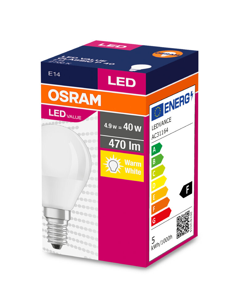 Żarówka LED 5W E14 Kulka Osram Ciepła 2700K