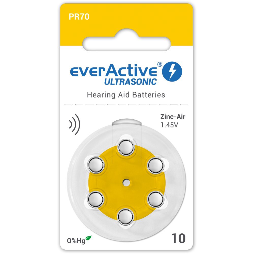 Baterie do aparatów słuchowych everActive Ultrasonic 10 6 szt.