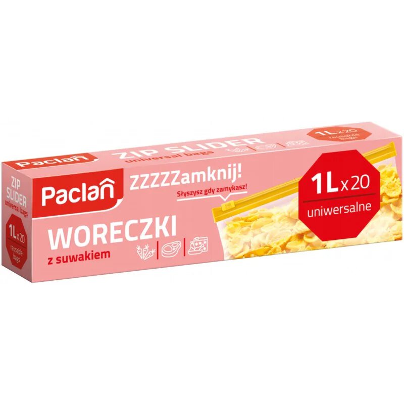 Woreczki z suwakiem Paclan 1L 20 szt.
