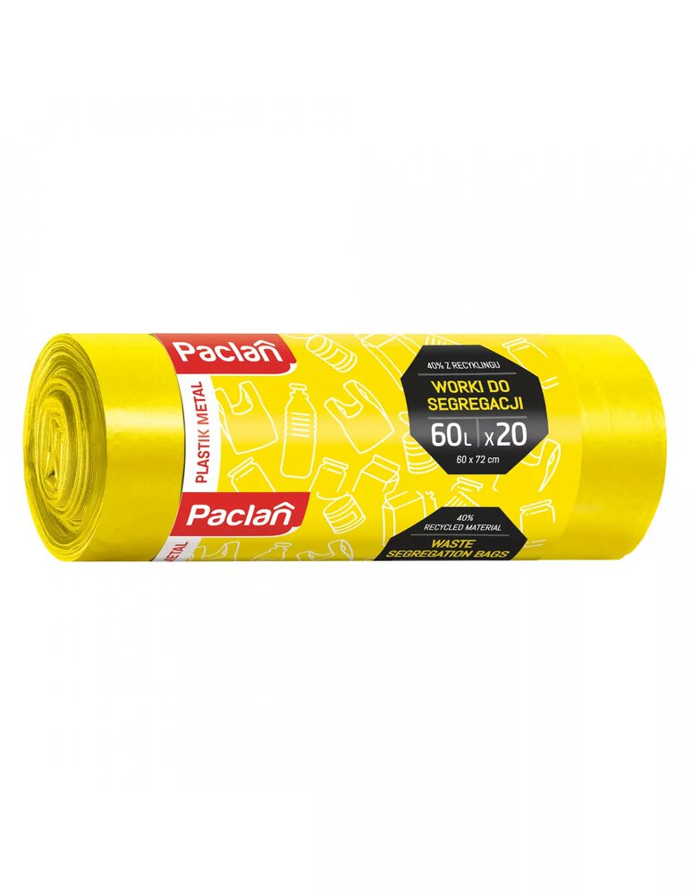 Worek do segr plastik Paclan 60l 20 szt żółty