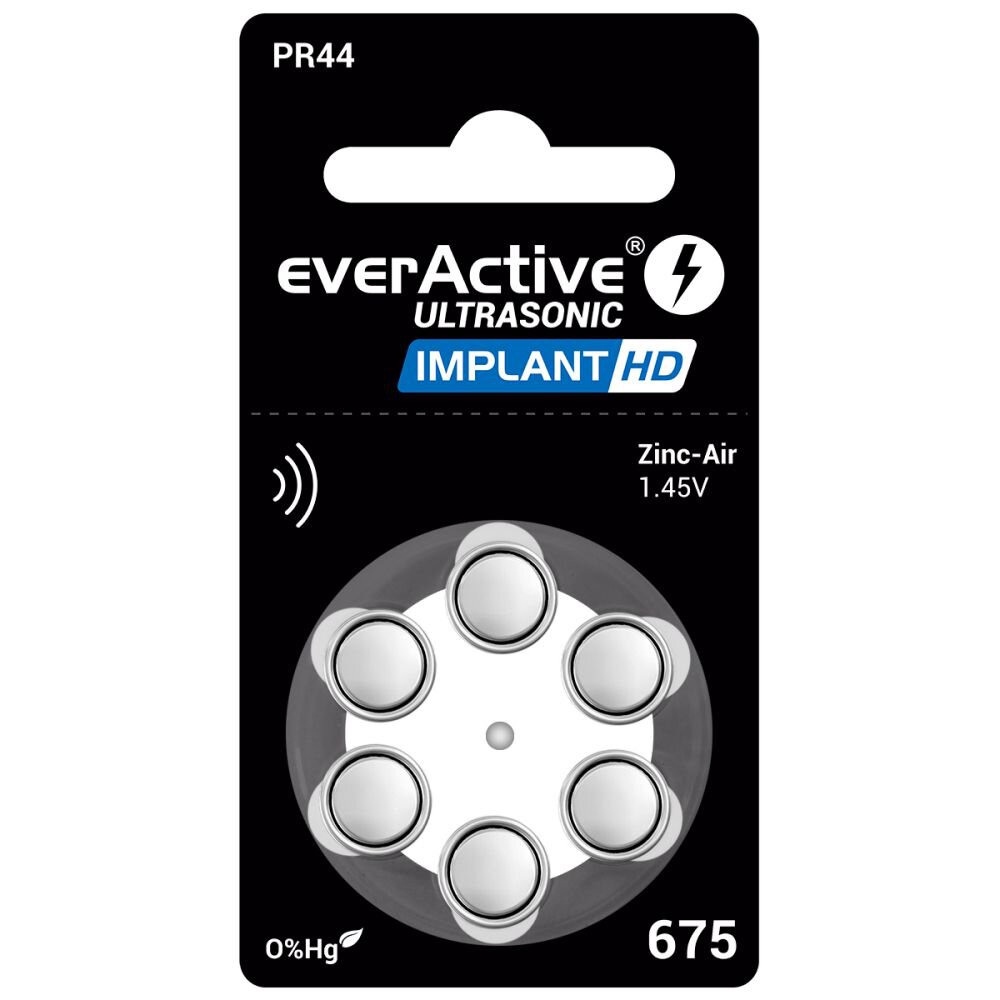 Baterie do aparatów słuchowych everActive Implant HD 675 6 szt.