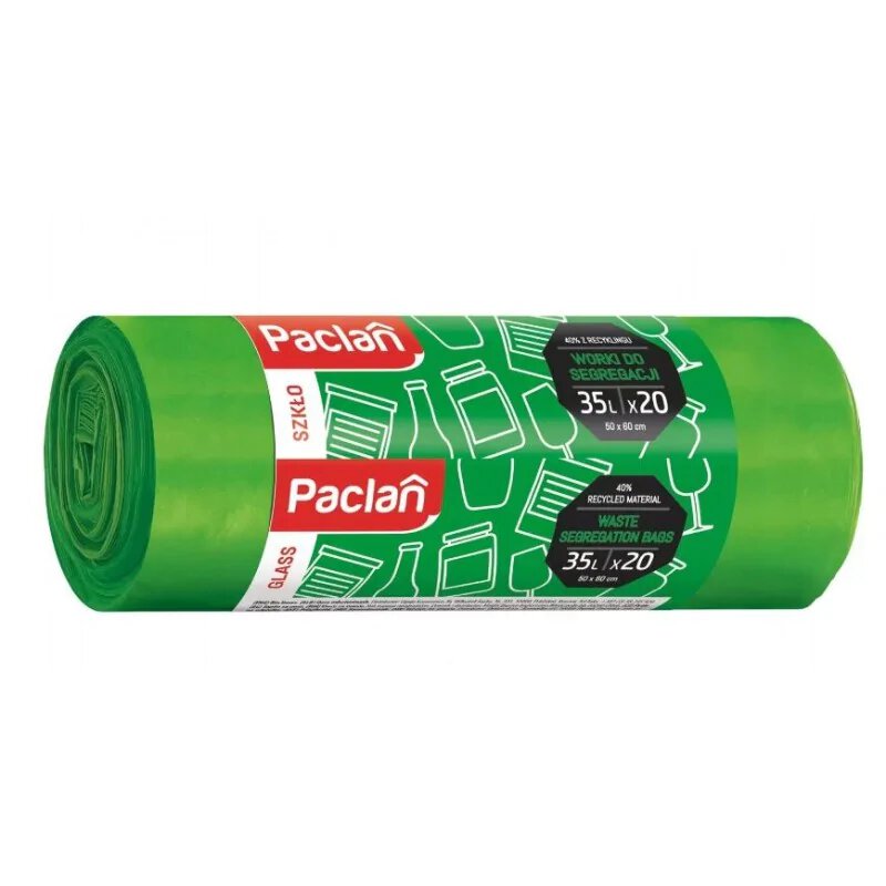 Worek do segr szkło Paclan 35l 20 szt zielony