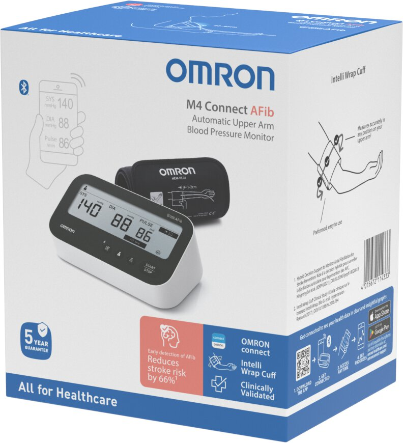 Ciśnieniomierz naramienny. OMRON M4 Connect AFIB HEM-7196T1-FLE