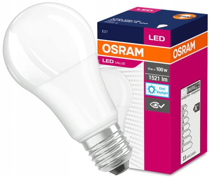 Żarówka LED 13W E27 Bańka Osram Zimna 6500K