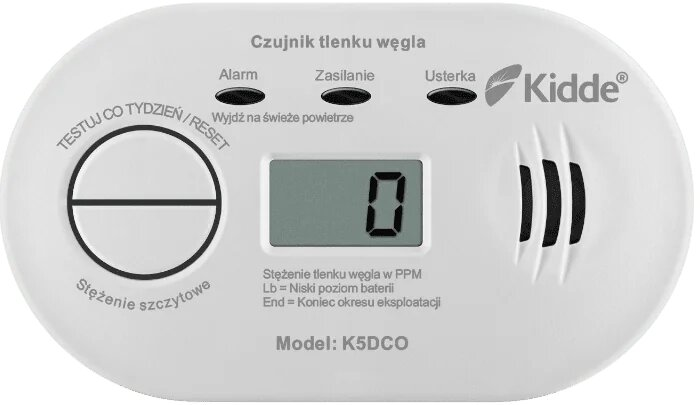 Czujnik czadu bateryjny z wyświet Kidde K5DCO