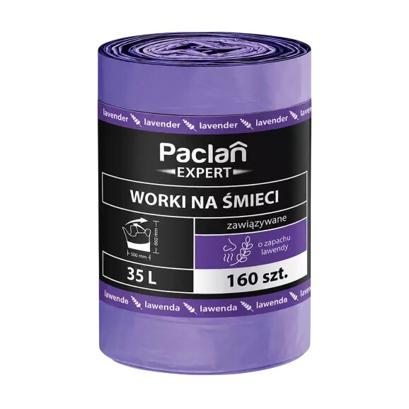Worki na śmieci PACLAN EXPERT 35L 160 szt. lawend