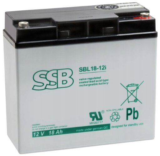 akumulator żelowy AGM SSB SBL 18-12i 12V 18Ah M5