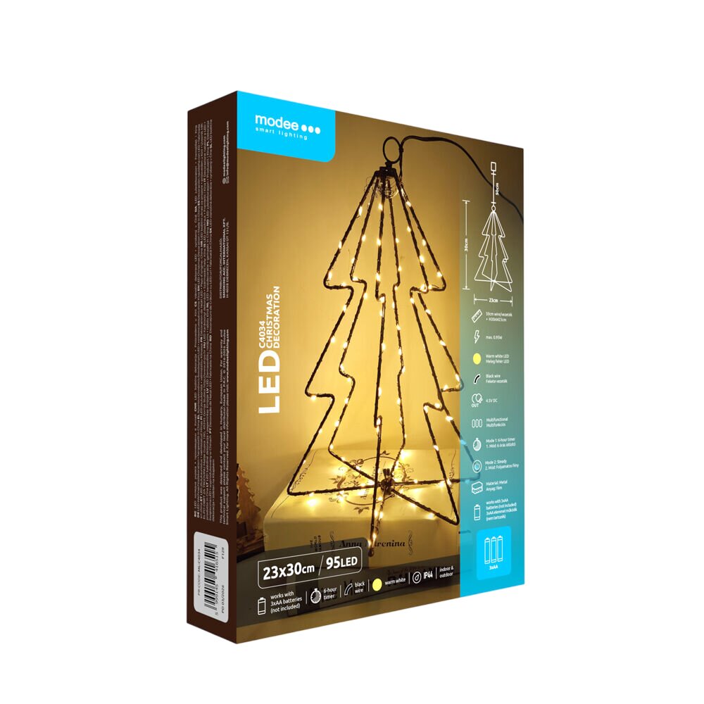 Dek. choinka BAT modee 30x23cm WARM 95LED ML-C4034