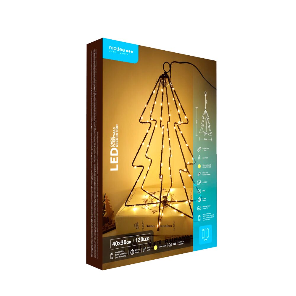 Dek. choinka BAT modee 40x30cm WARM 120LED MLC4035
