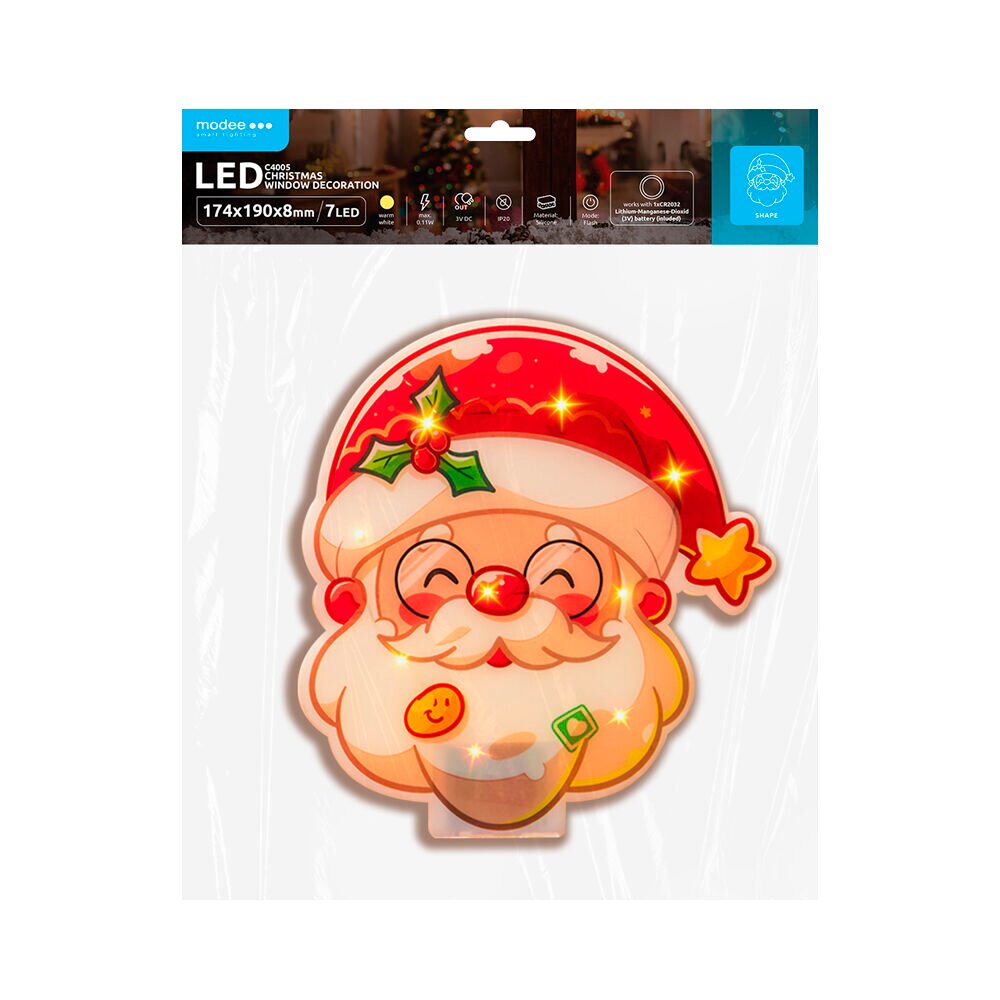 Dek. mikołaj BAT modee 17x19cm WARM 7LED ML-C4005
