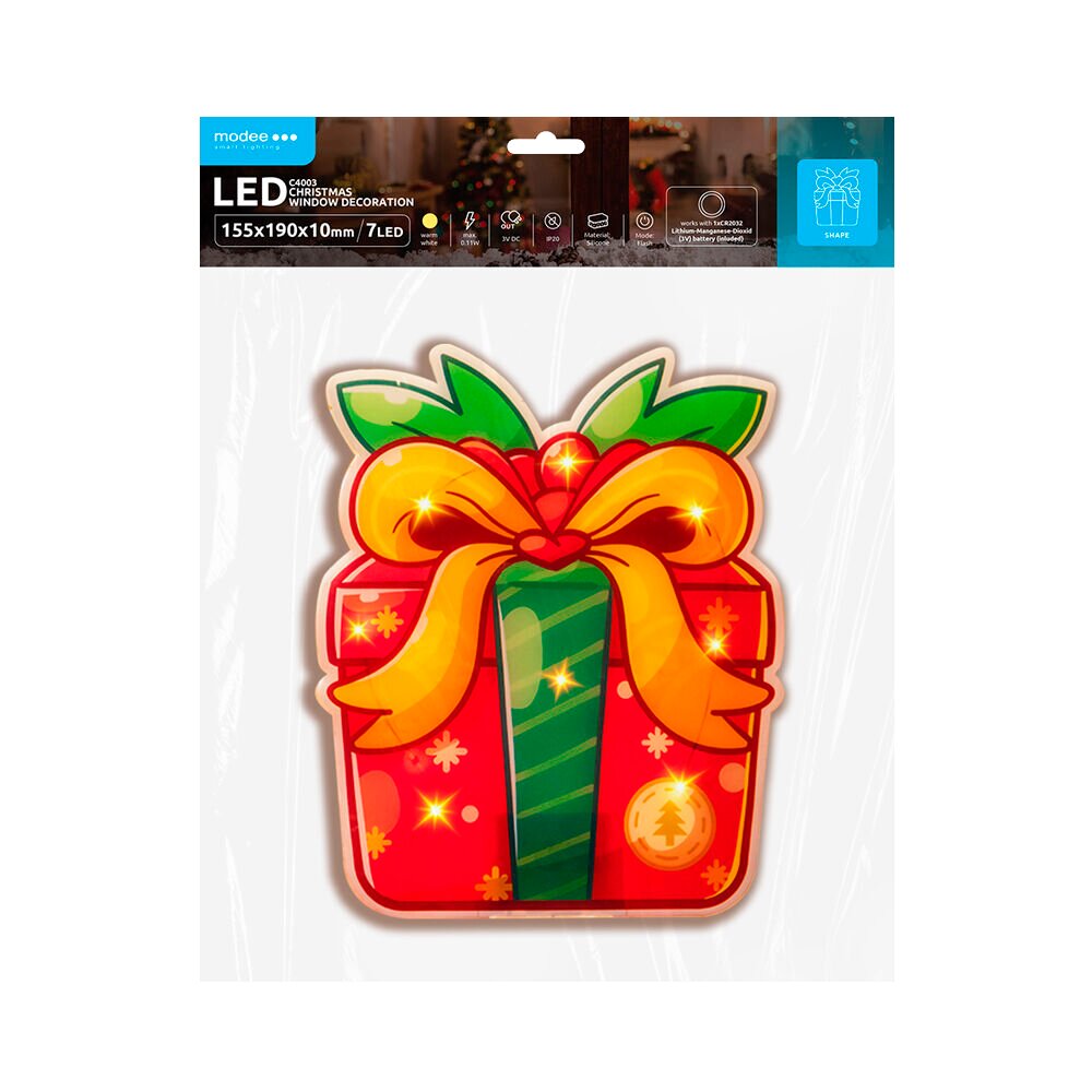 Dek. prezent BAT modee 15x19cm WARM 7LED ML-C4003