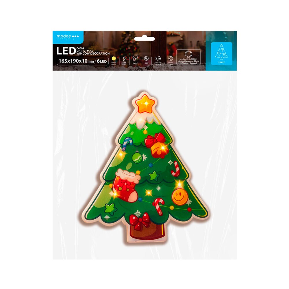 Dek. choinka BAT modee 16x19cm WARM 7LED ML-C4004